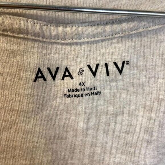 Ava & Viv Women's Casual‎ V-neck Collar Plus Size T Shirts Summer Tops Tee - Picture 4 of 4